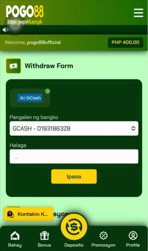 pogo88 casino instruction withdraw